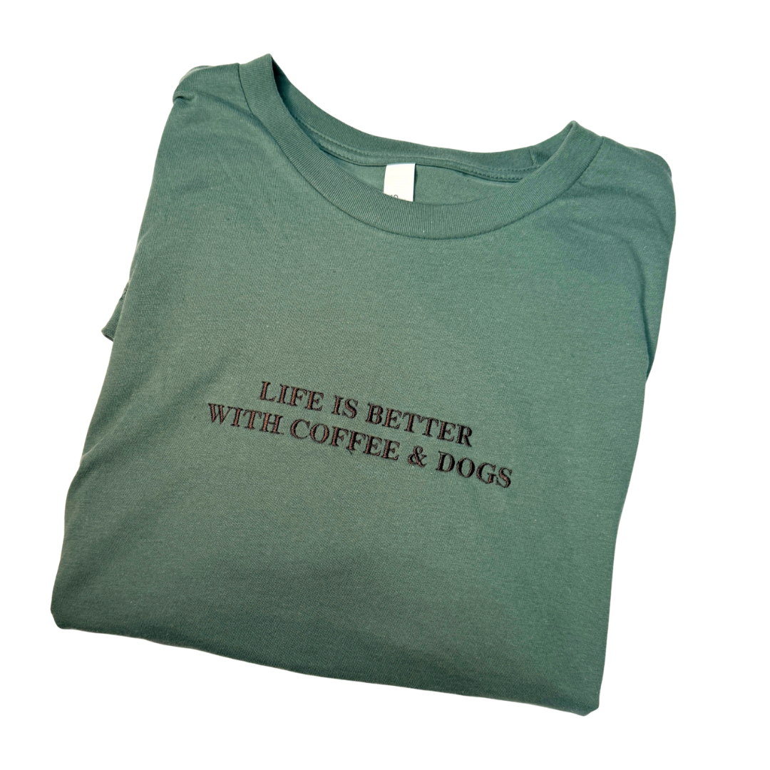 Coffee & Dogs t shirt