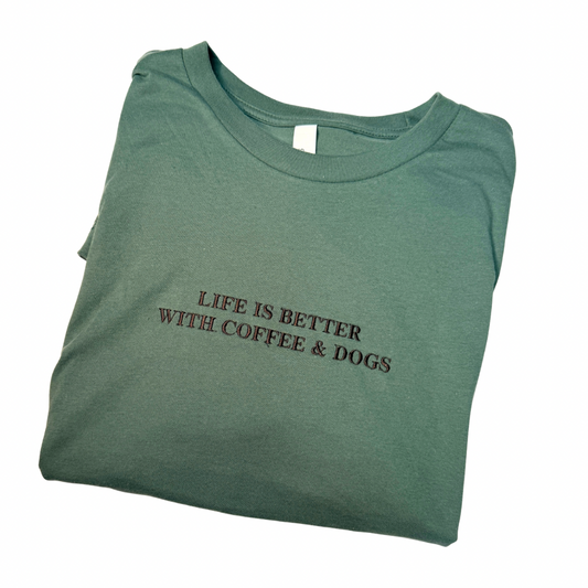 Coffee & Dogs t shirt