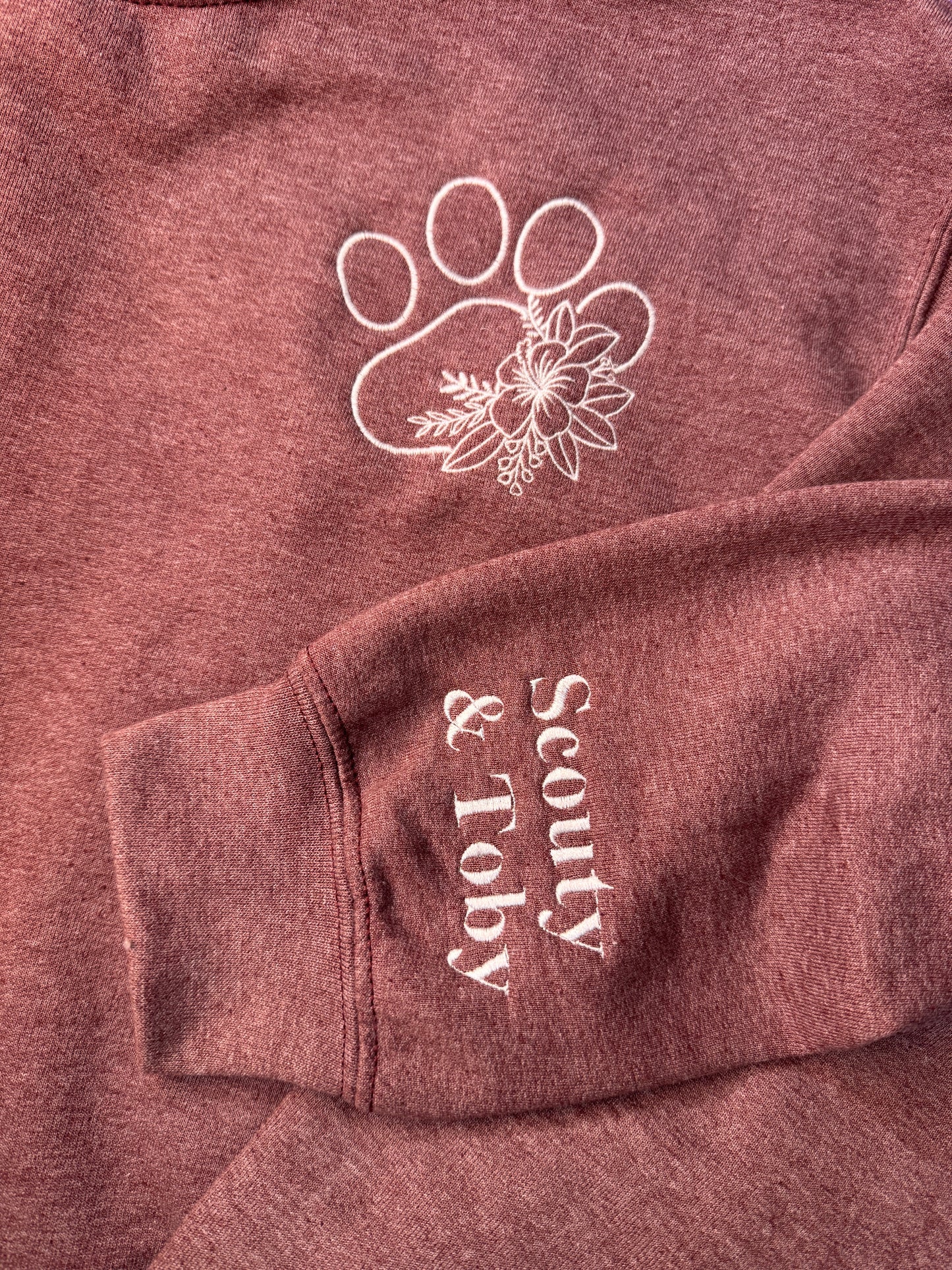 Customized Floral Paw Crewneck