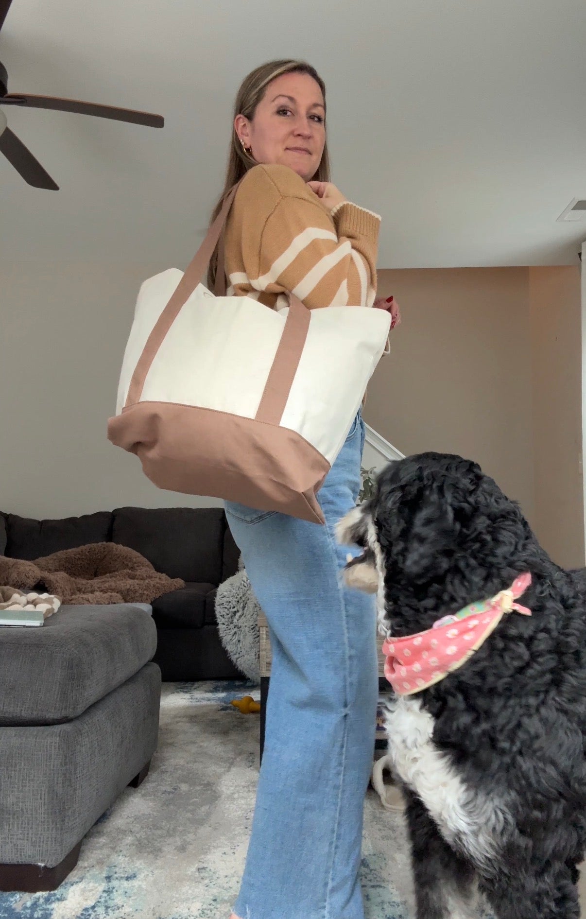 Customized Pet Ear Canvas Tote Bag